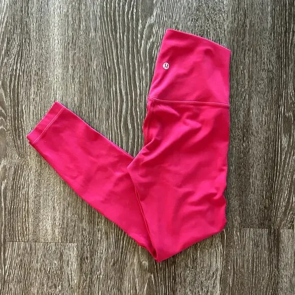 Lululemon Align Pant II High Rise 25” Nulu Ruby Red Leggings Size 4 - Picture 7 of 13